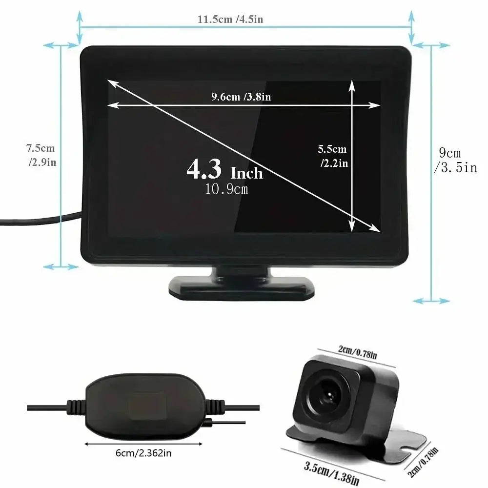 Wireless 4.3" Rear View Monitor & Parking Kit Habicare