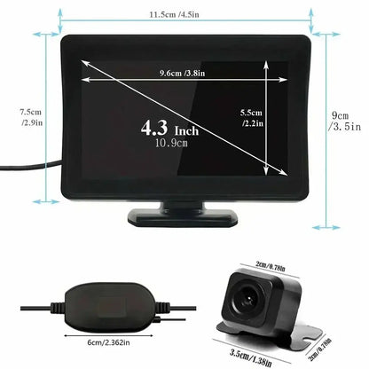 Wireless 4.3" Rear View Monitor & Parking Kit Habicare