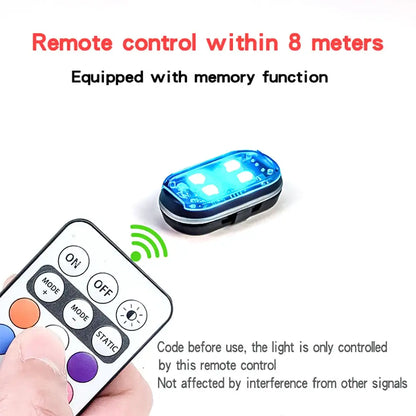 Wireless LED Strobe Lights – 8-Color Rechargeable Anti-Collision Warning Lights Habicare