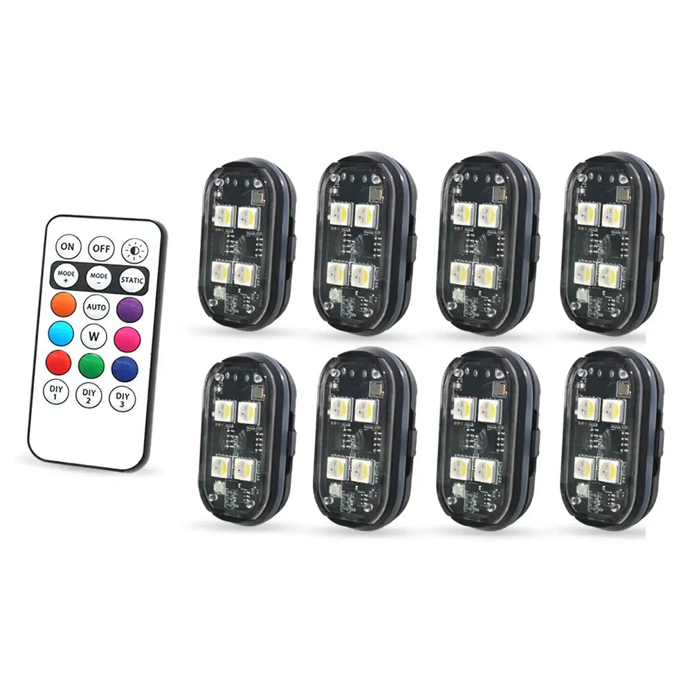 Wireless LED Strobe Lights – 8-Color Rechargeable Anti-Collision Warning Lights Habicare