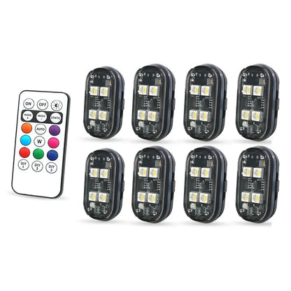 Wireless LED Strobe Lights – 8-Color Rechargeable Anti-Collision Warning Lights Habicare