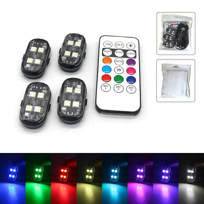 Wireless LED Strobe Lights – 8-Color Rechargeable Anti-Collision Warning Lights Habicare
