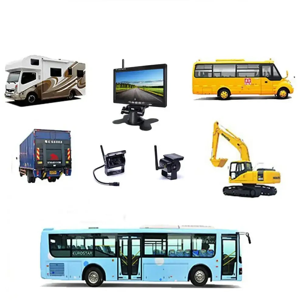 Wireless Reverse Camera Kit – 7" Monitor for Trucks, Buses & RVs with IR Night Vision Habicare