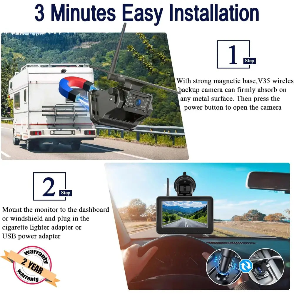 Wireless Solar – 5" Rear View Monitor Habicare