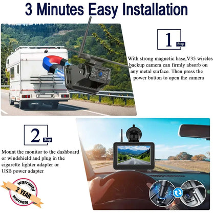 Wireless Solar – 5" Rear View Monitor Habicare