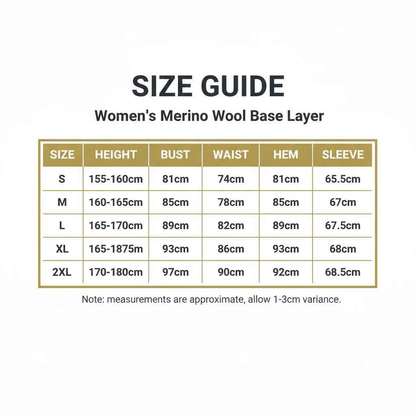 Women's 100% Merino Wool Base Layer Top - 180gsm 17.5 Micron, Long Sleeve | Activewear