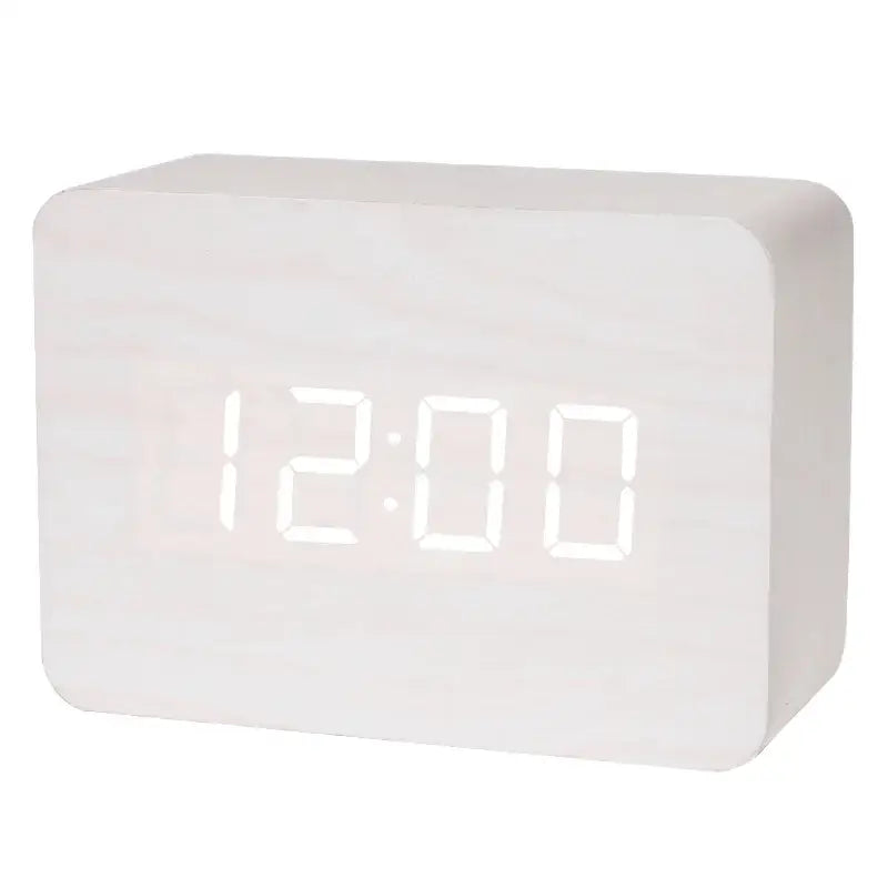 Wooden LED Digital Alarm Clock with Temperature Display & Night Light (4 colours available) Habicare