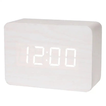Wooden LED Digital Alarm Clock with Temperature Display & Night Light (4 colours available) Habicare