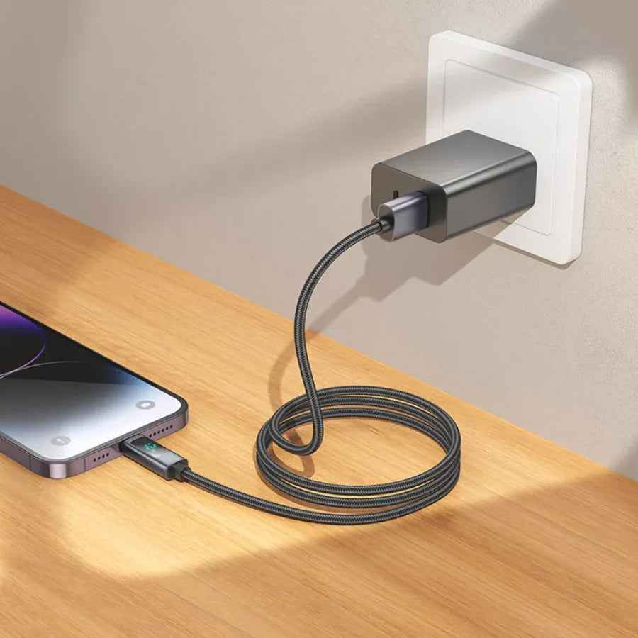 X112 USB to iPhone Fast Charging Cable 2.4A LED Display