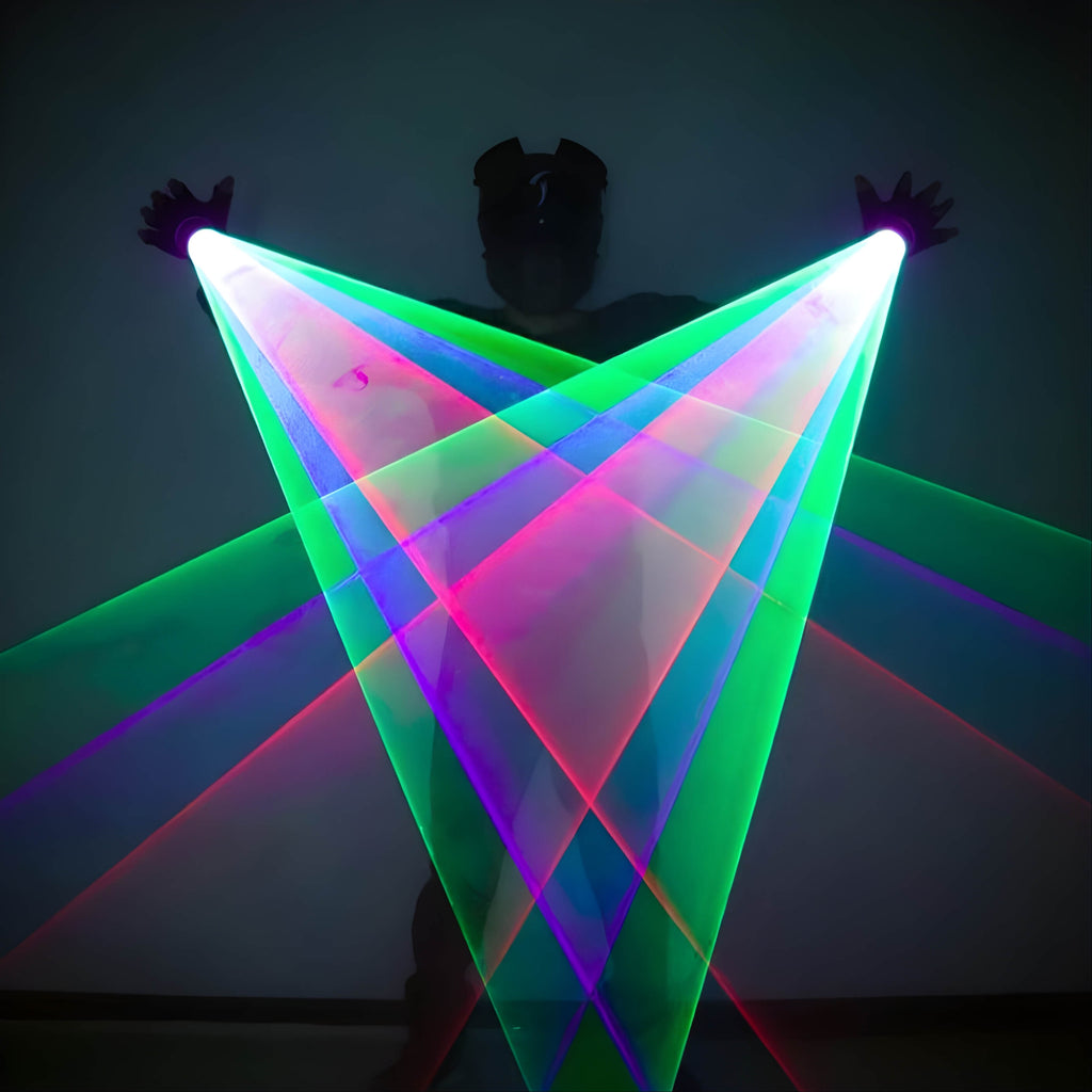 X12 Iron Style Swirl Laser Gloves Red Green 650 532 nm DJ Clubs KTV-0