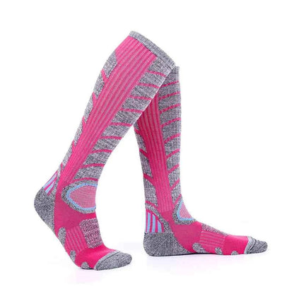 Thick Terry Hiking Socks for Men and Women - Cotton High Tube Cushioned Trail Socks